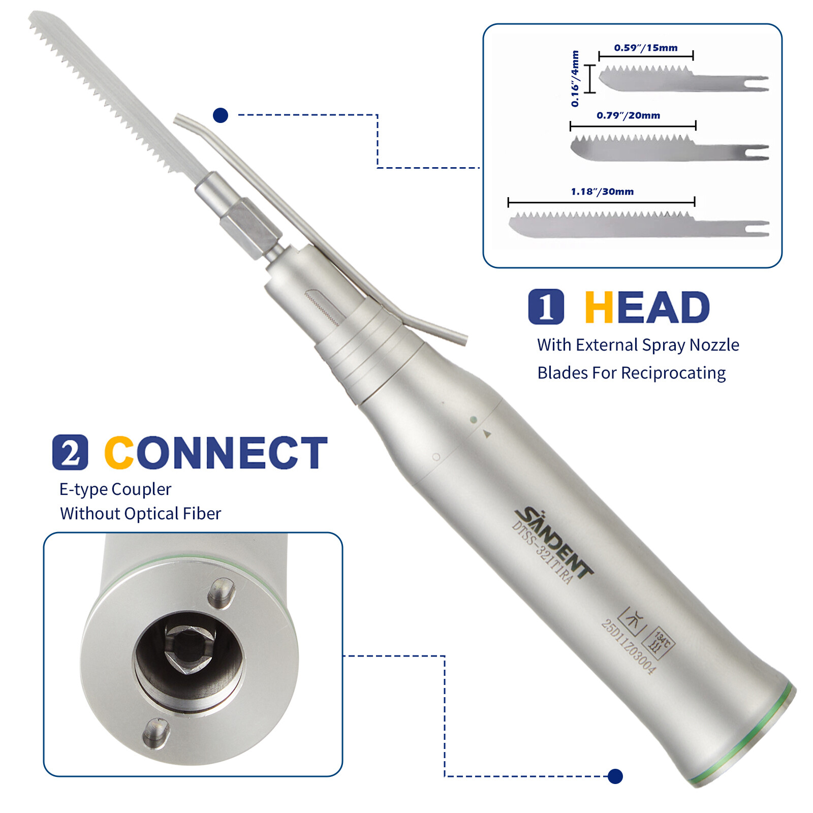 SANDENT Dental Micro Saw Surgical Handpiece Reciprocating Bone Cutting Fit NSK
