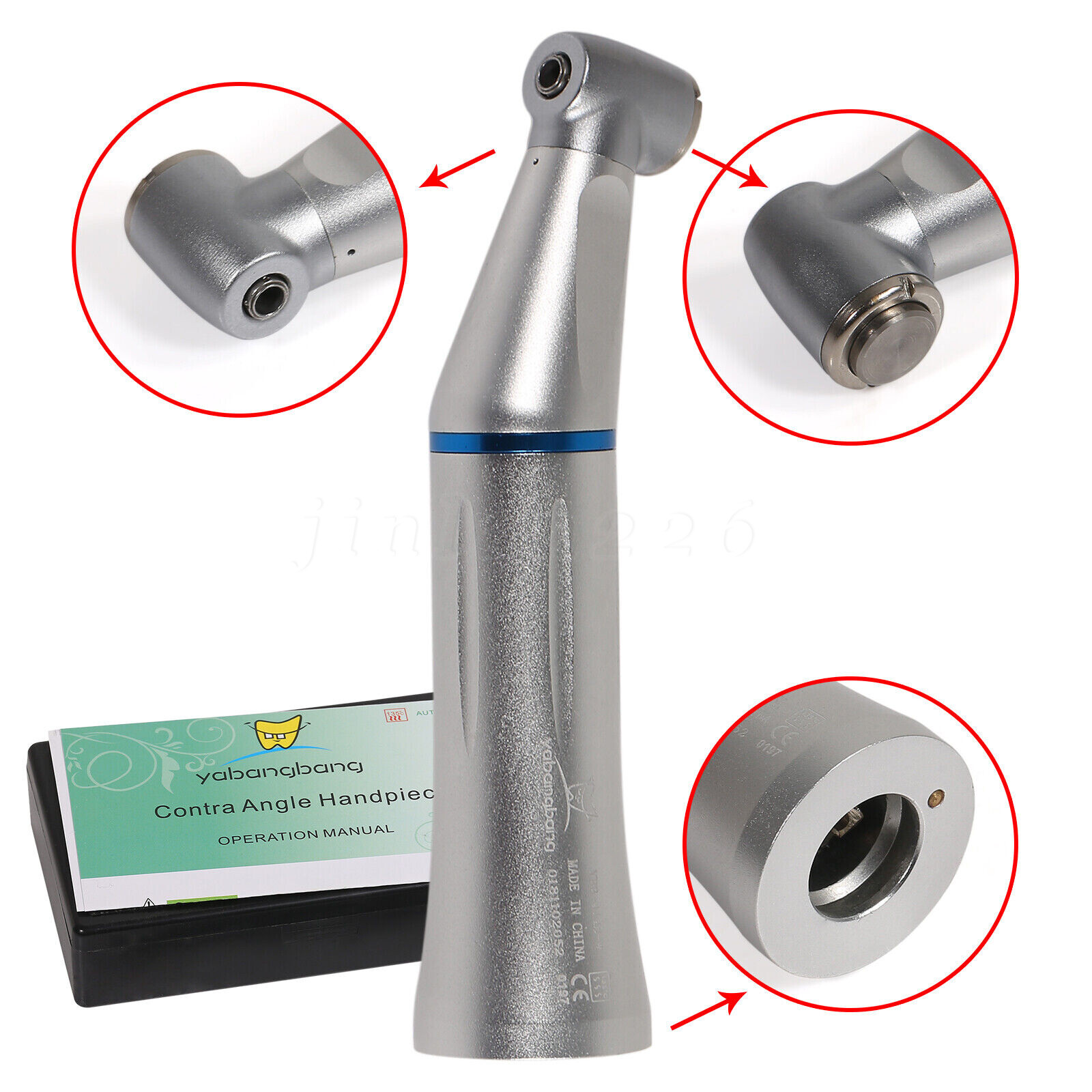 Dental Inner Water Low Speed Contra Angle Handpiece Air Motor 4 Hole fit NSK WY4