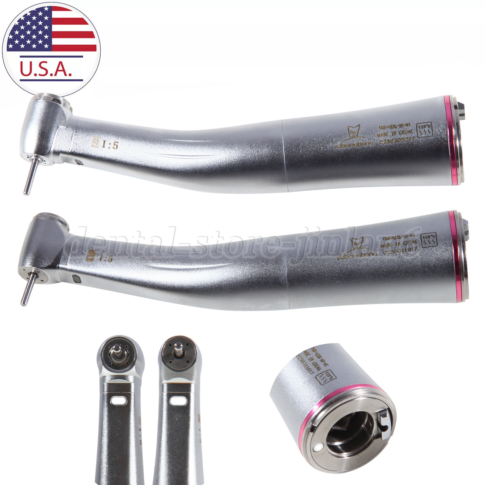 US Dental 1:5 Increasing Fiber Optic Contra Angle Handpiece fit E-type Stan/Mini