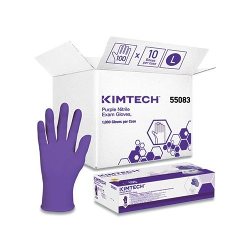 Kimtech 55083 Large Purple Nitrile Exam Gloves Box of 1000 Gloves expires 2028