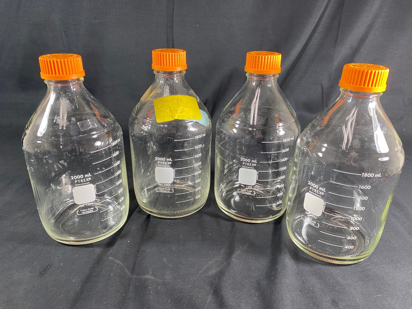 LAB GLASS GL-45 100mL, 250mL, 500mL, 1L, 2L Reagent Media Storage Bottles (4/cs)