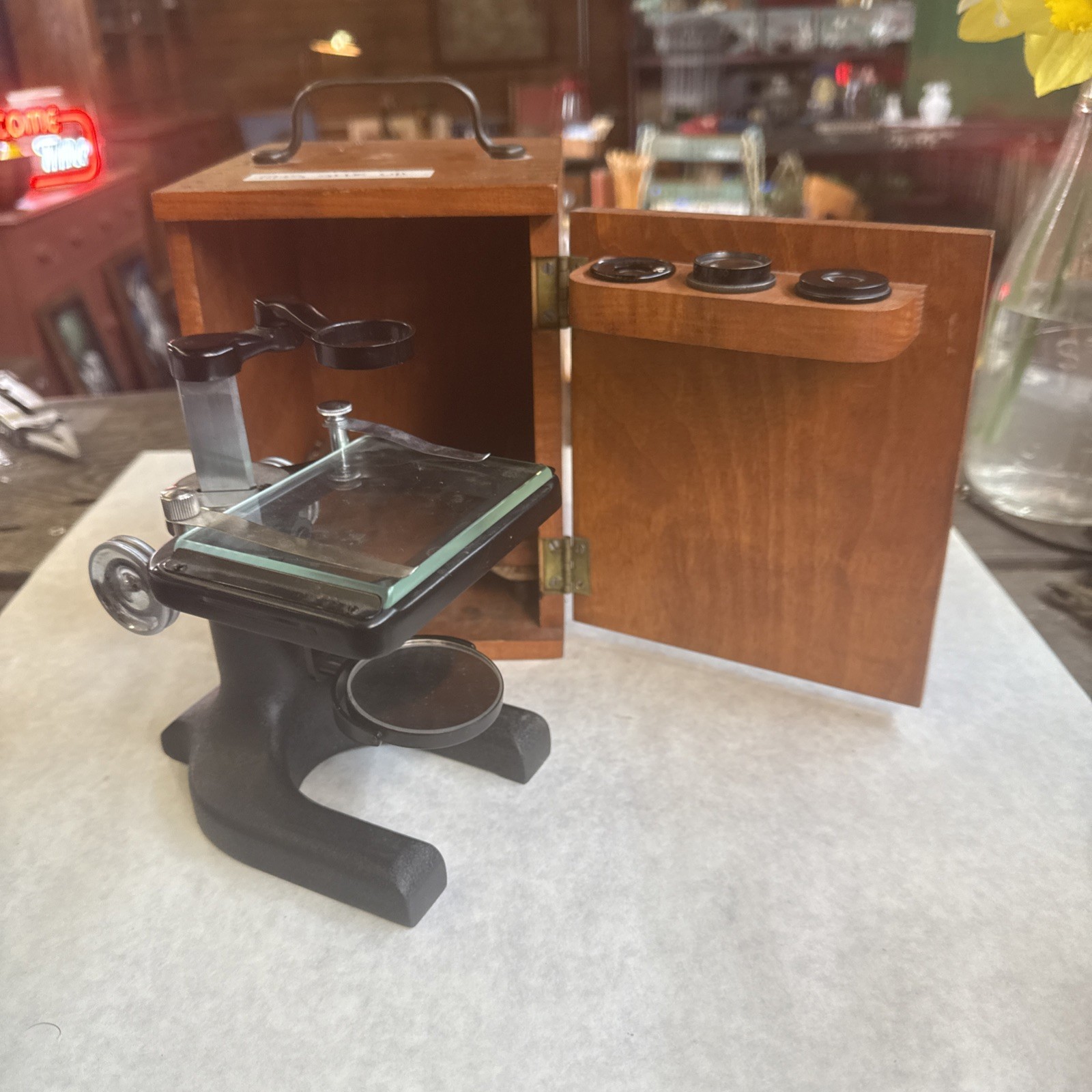 Spencer Buffalo cast iron dissection botanikal mikroscope With Box