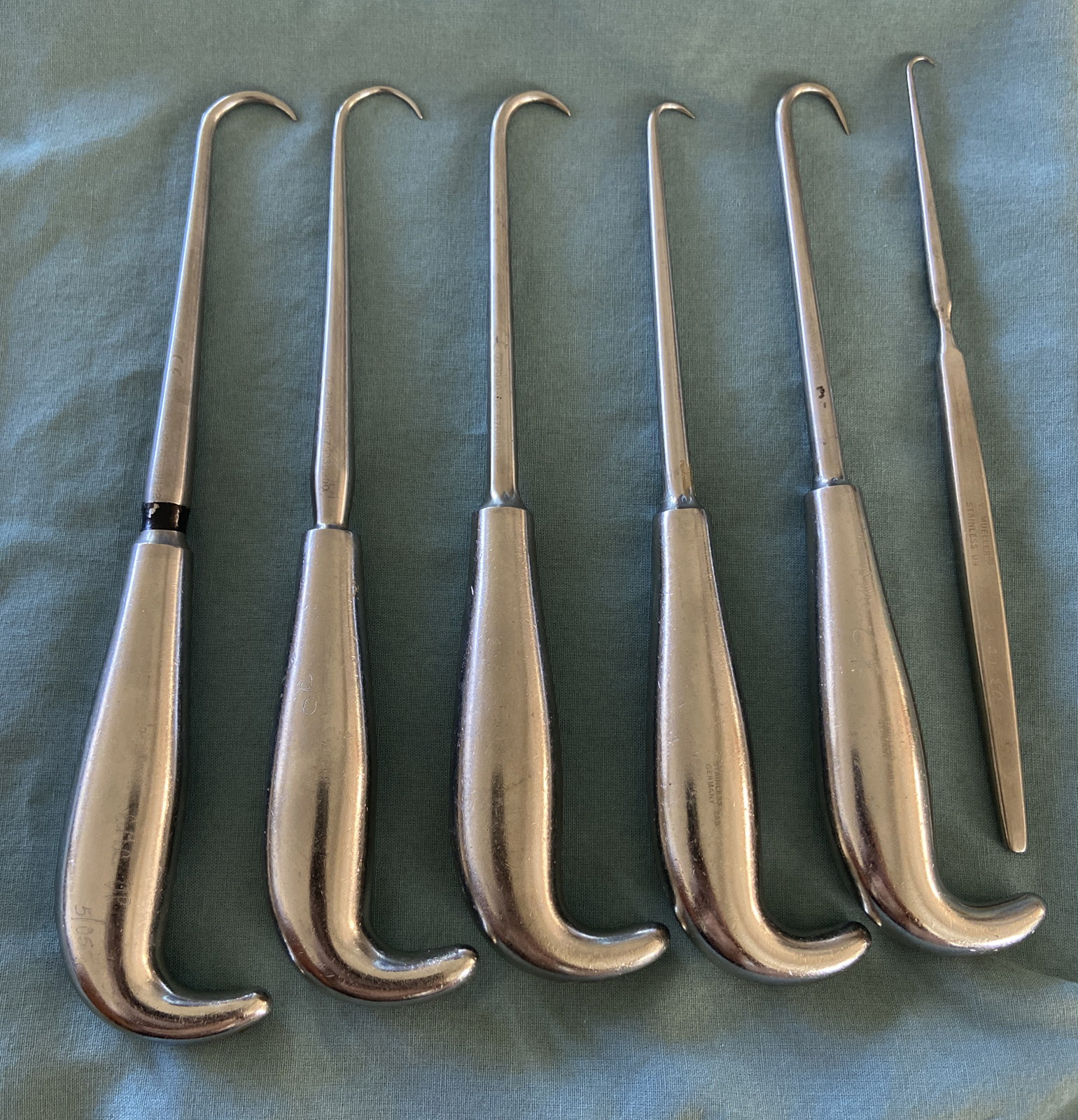 ACE Broc Mass Hooked Crane Picks Surgical Instruments Lot Of 6
