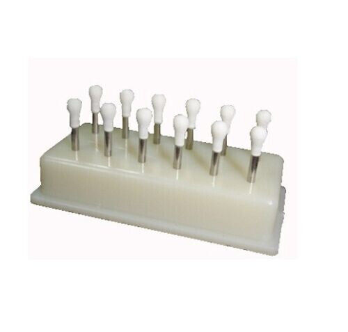 Cone Round Mounted Stone Dental Polishing FG Abrasion Point White/Green 12/Pack