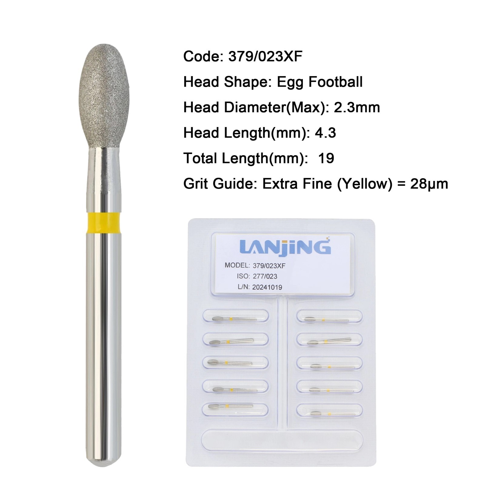 Dental Burs Diamond Egg Football FG Pear Round End Taper Cylinder High Speed 830