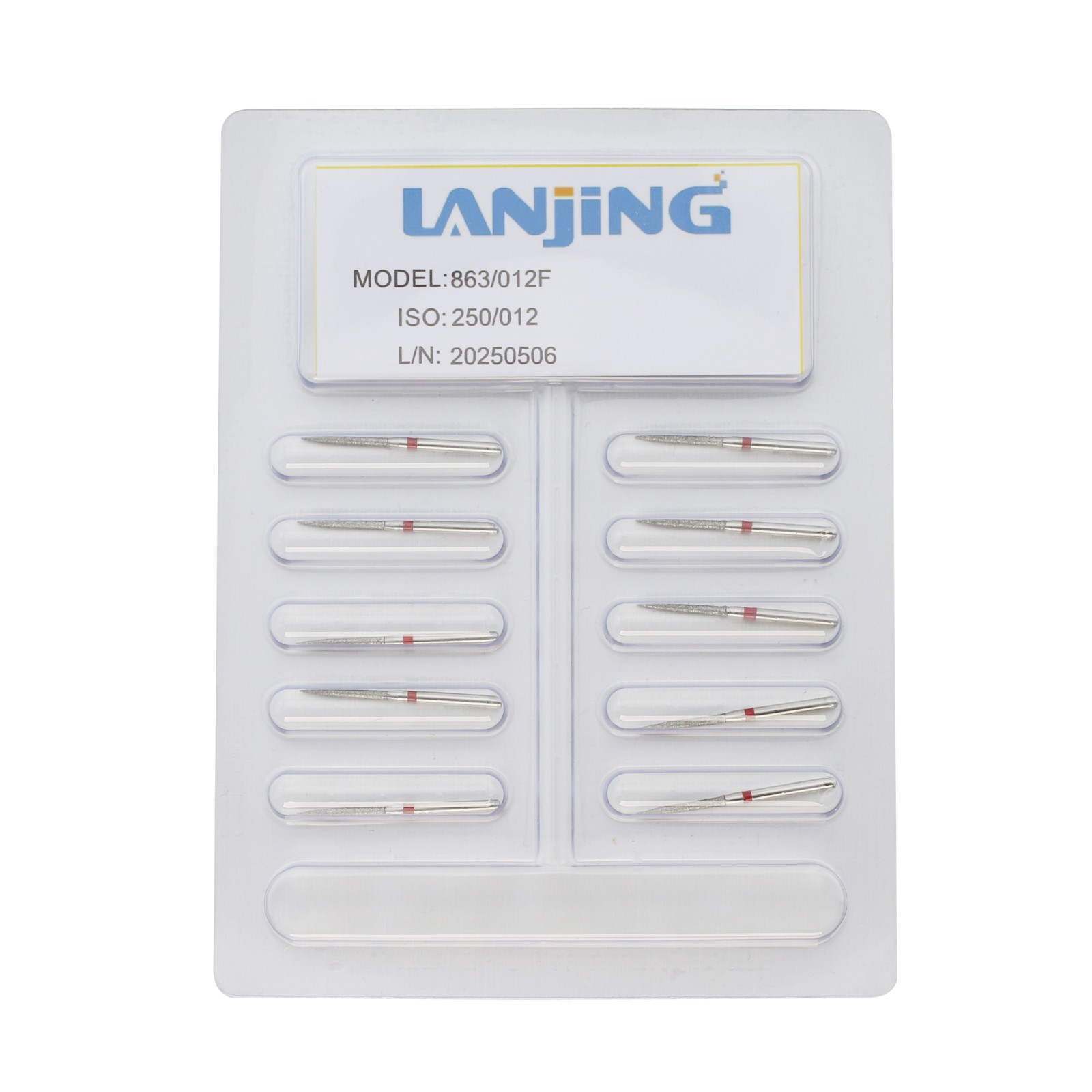 Multi-Use Dental Diamonds Flame Burs 863/012F Fine Grit Friction Grip FG 10 Each