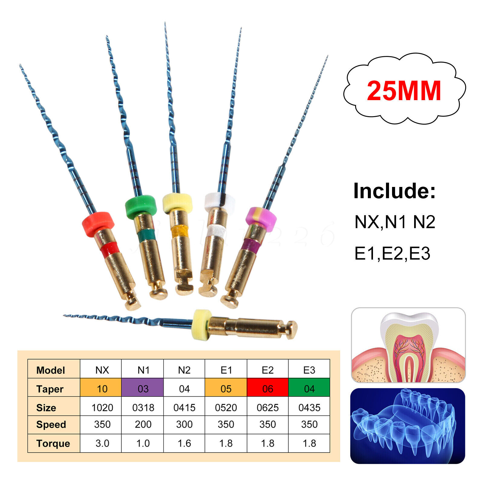 USA USPS Dental Rotary Super NiTi 25mm Engine Endodontic Files Root Canal CE FDA