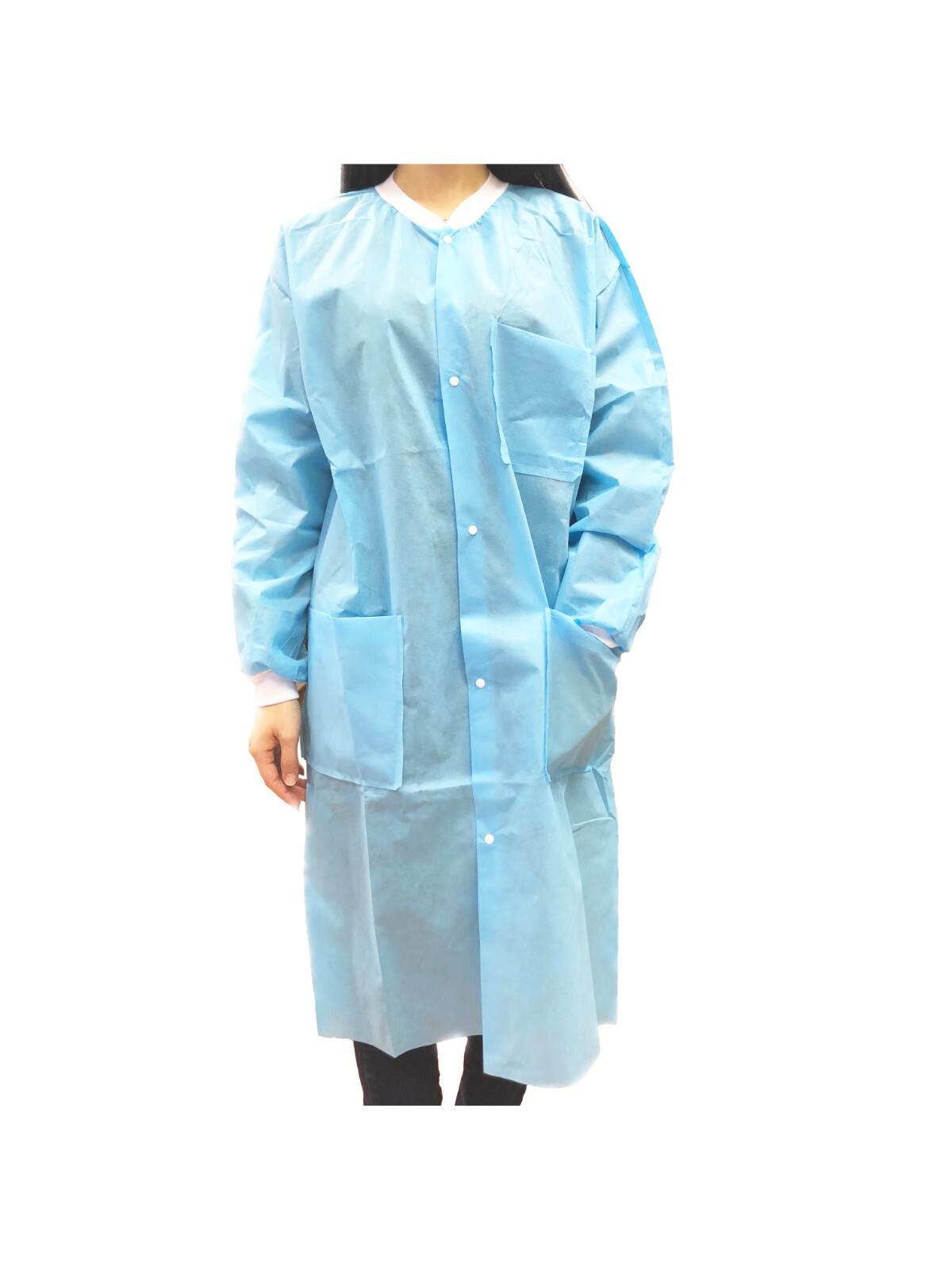 Dental Plus Disposable Lab Coats Knee Length 10 pcs Sky Blue