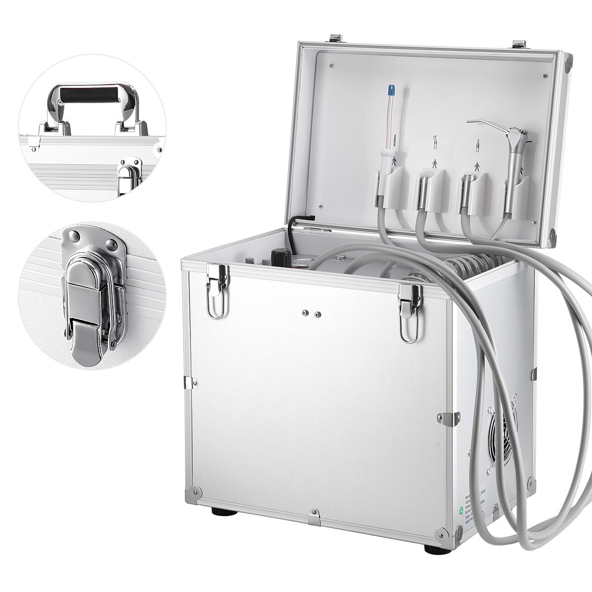 Portable Mobile Dental Delivery Unit Air Compressor Syringe Suction 4Holes