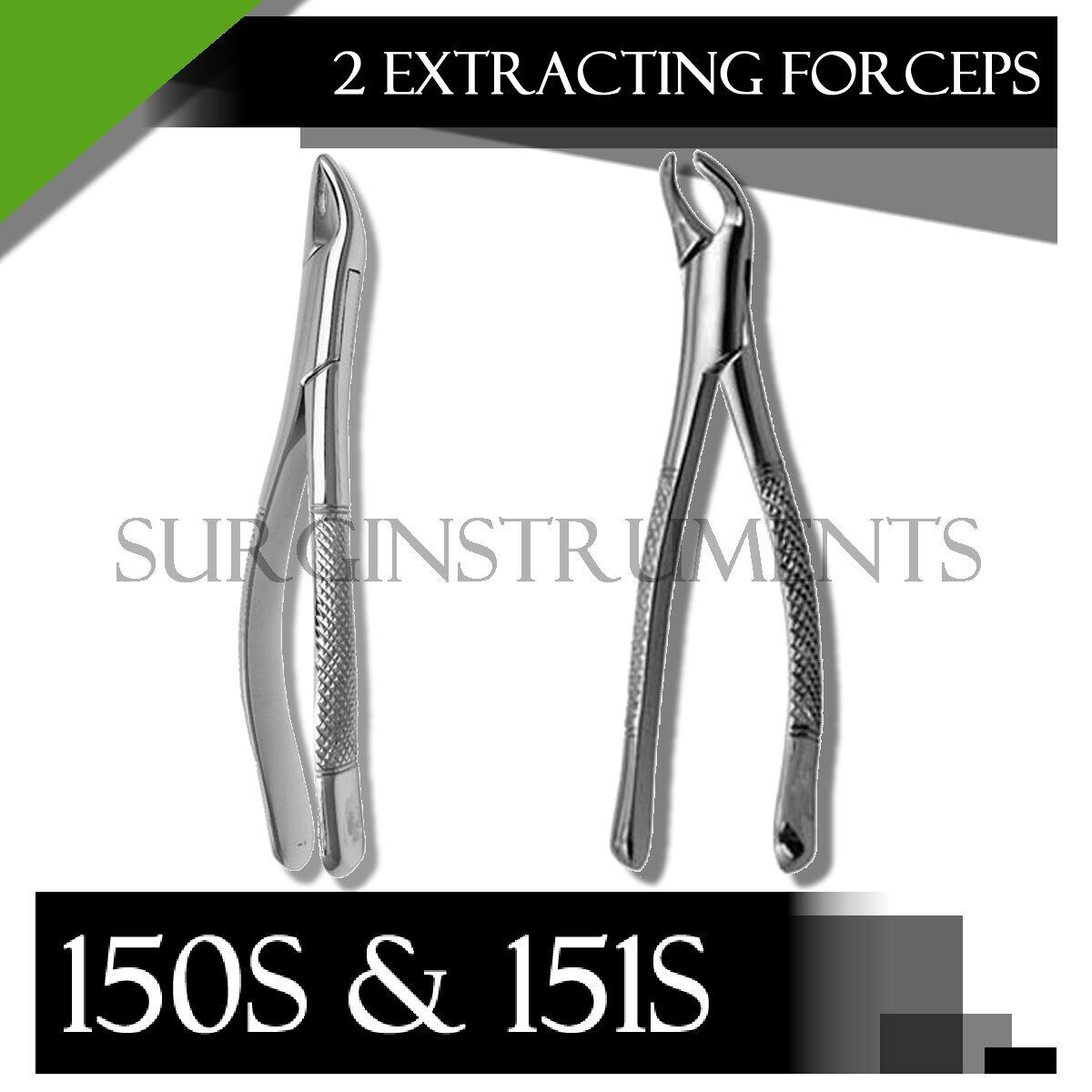 Extracting Forceps Set Of 2 – 150S & 151S Serrated – Surgical Dental Instruments