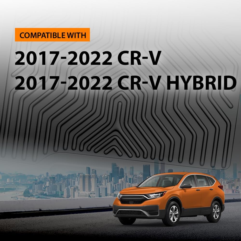 Honda CR-V 2017-2022 TPE All Weather Floor Liners Custom Fit Black 1st 2nd Row