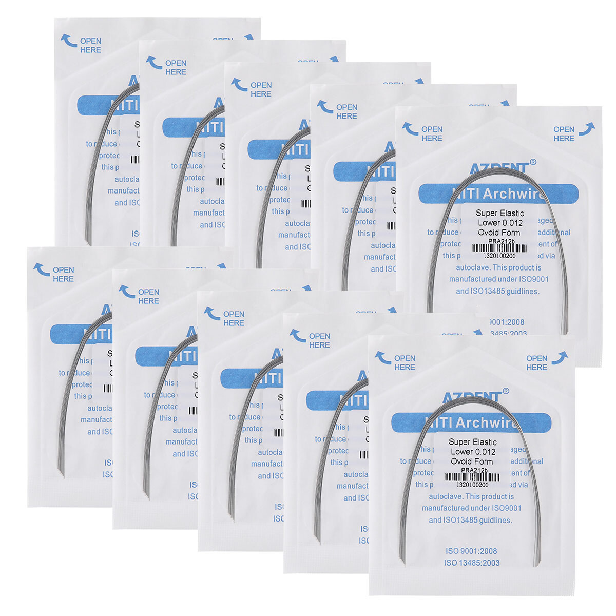 AZDENT Ortodoncia Dental Super Elástico Niti Redondo Arco Alambres para Bracket