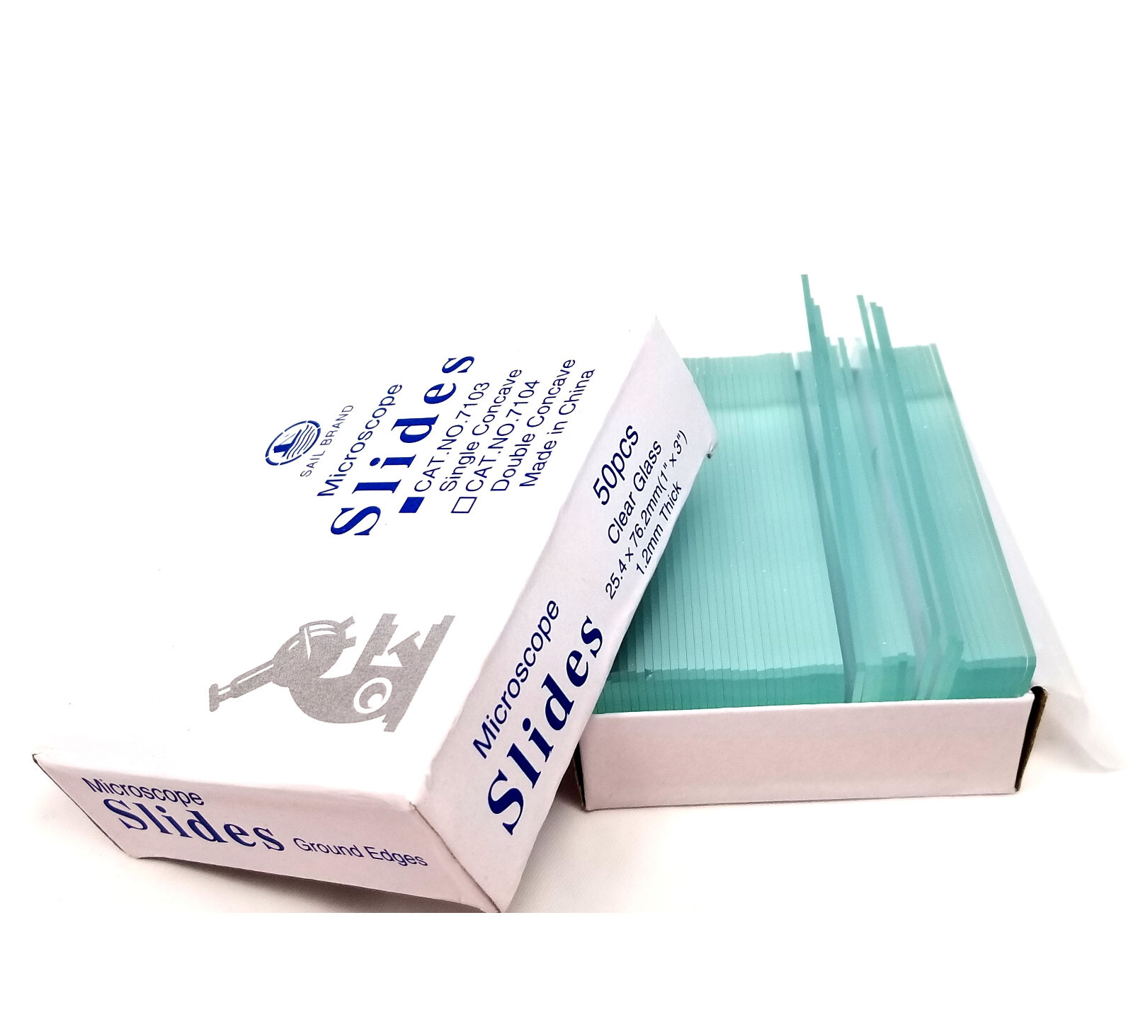 50 Blank Single Concave Microscope Slides Pre-Cleaned Clear Glass Slides