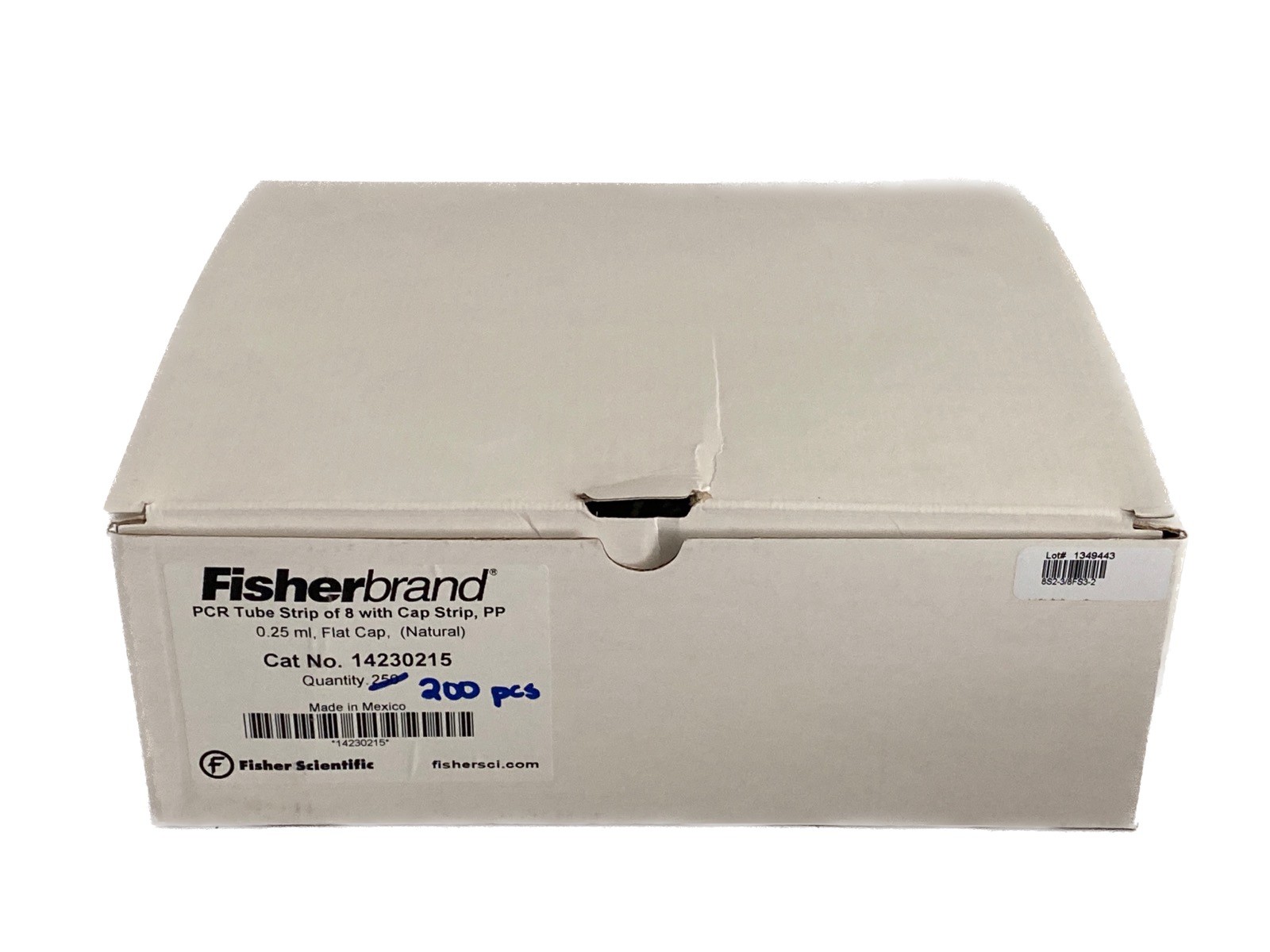 (200) FISHERBRAND 0.2mL PP PCR Tube Strips of 8 w/Cap Strips 14-230-215