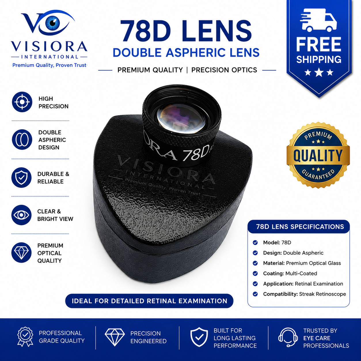 Visiora 78D Double Aspheric Lens for Indirect Ophthalmoscope – Premium Quality