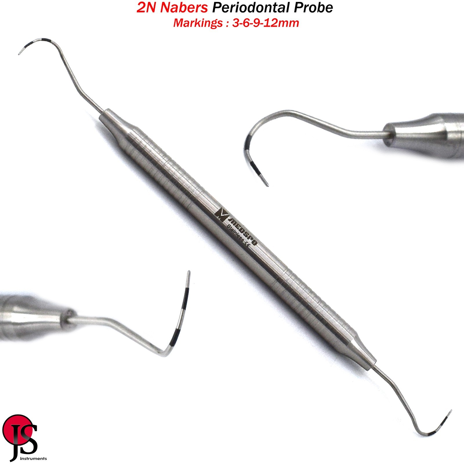 Periodontal Dental Pocket 2N Nabers Probe Buccal Diagnostic Depth Furcation