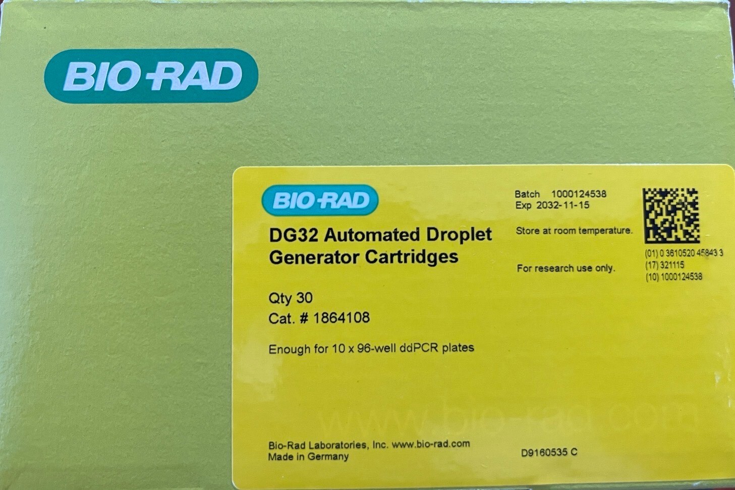 Bio-Rad DG32 ADG Cartridges PN 1864108; Box of 30; NEW (Buy 3 get 1 free)