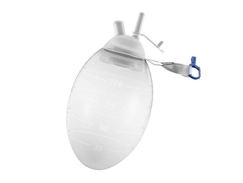 Wound Drainage Bulb Evacuator, 100 ML, Oval Silicone, Medical Suction Reservoir