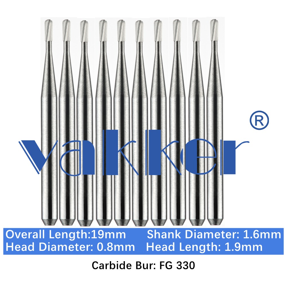 10-100pcs Dental Carbide Burs FG 330 Friction Grip Bits for High Speed Handpiece