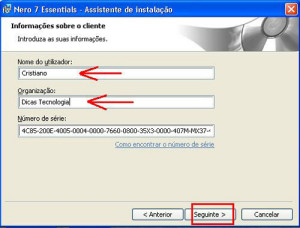 Instalação Nero 7 Essentials.