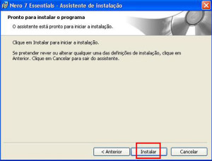 Instalação Nero 7 Essentials.