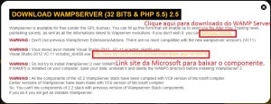 Realizando o download do WAMP Server.
