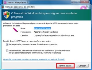 Permitindo o acesso ao servidor apache no Firewall do Windows 7