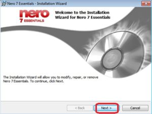 Instalação Nero 7 Essentials.