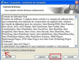 Instalação Nero 7 Essentials.